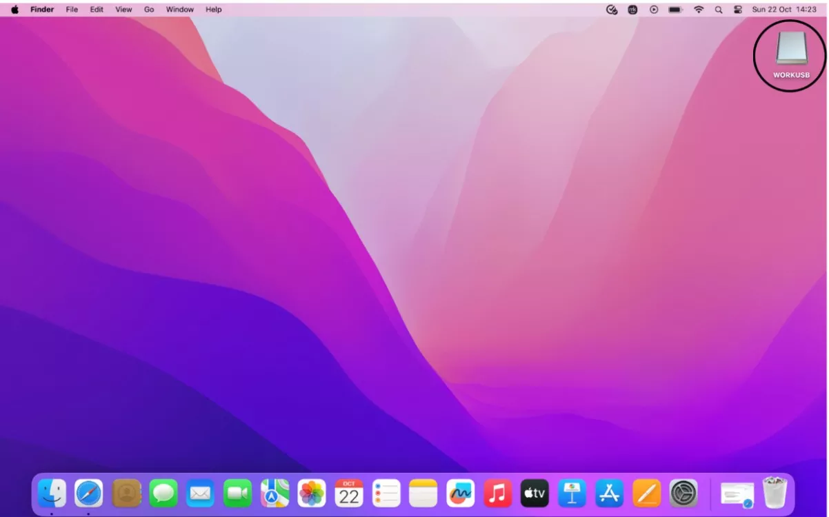 Una vez que hayas encontrado un dispositivo USB adecuado, puedes insertarlo directamente en el puerto de tu Mac. Espera un par de segundos para que tu MacBook o equipo Apple reconozca el nuevo dispositivo USB.