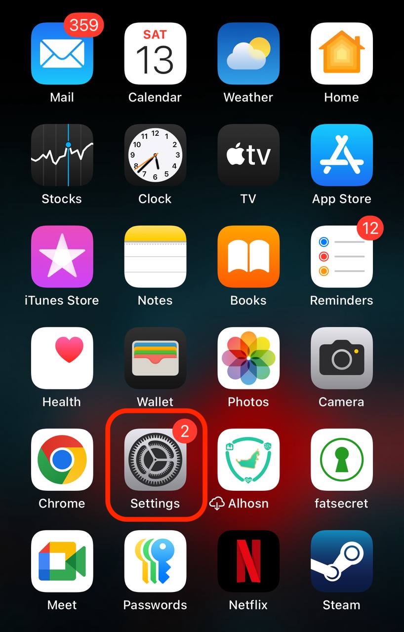 On your iPhone, tap the Settings app from the home screen to access system preferences and manage your iCloud Photos options.