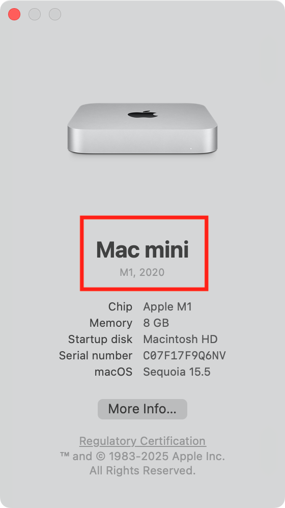 In the About This Mac panel, you'll see a list of essential information about your Mac, including its model name. Check this against Apple's list of Macs that support macOS Tahoe. If your model is in the list, then you're good to go with Tahoe.