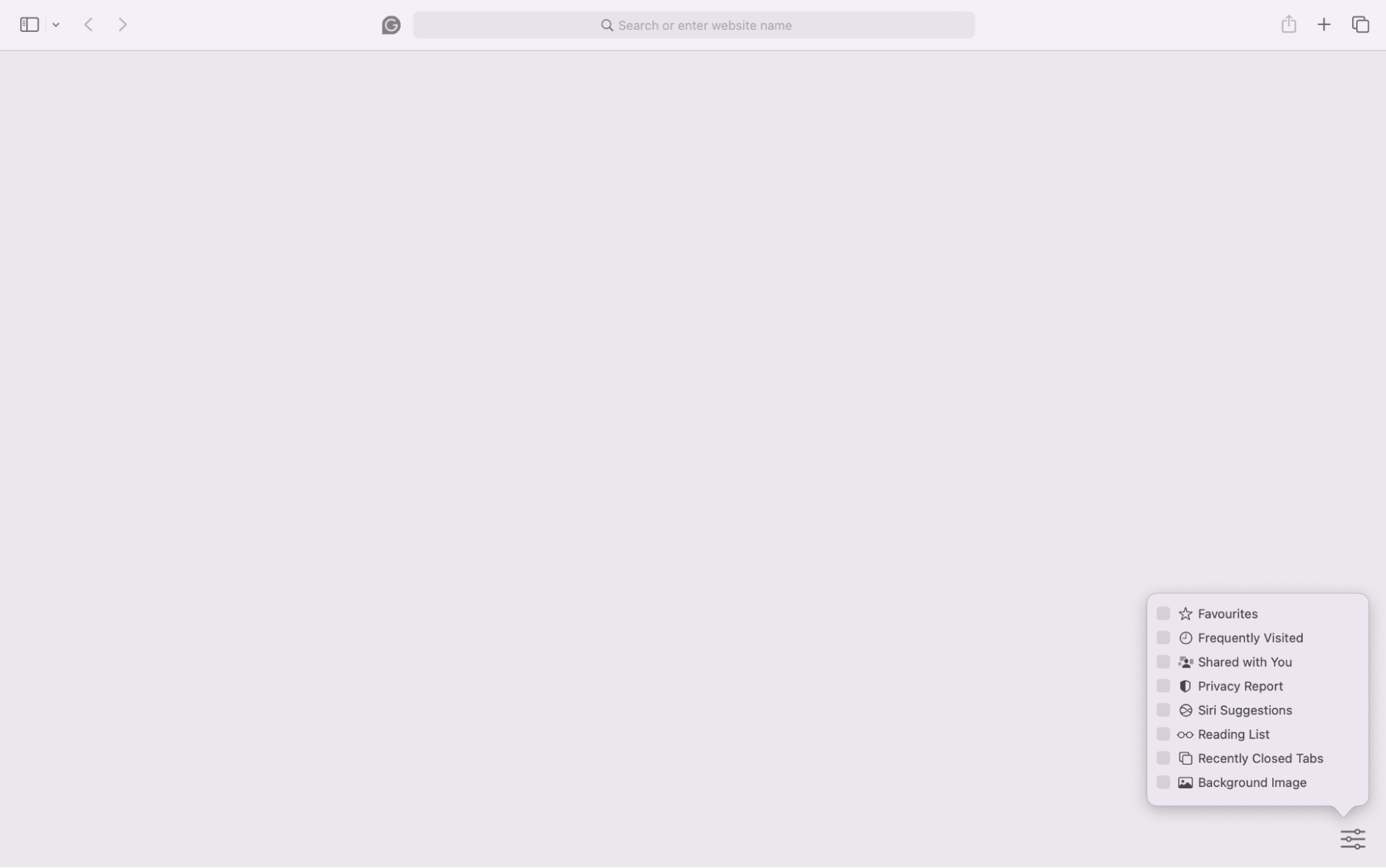 To add a background to safari, you first need to open the browser in a new window. Then will safari opens, you'll see a three-line icon at the bottom page in the right corner. Click the icon to access the background function.