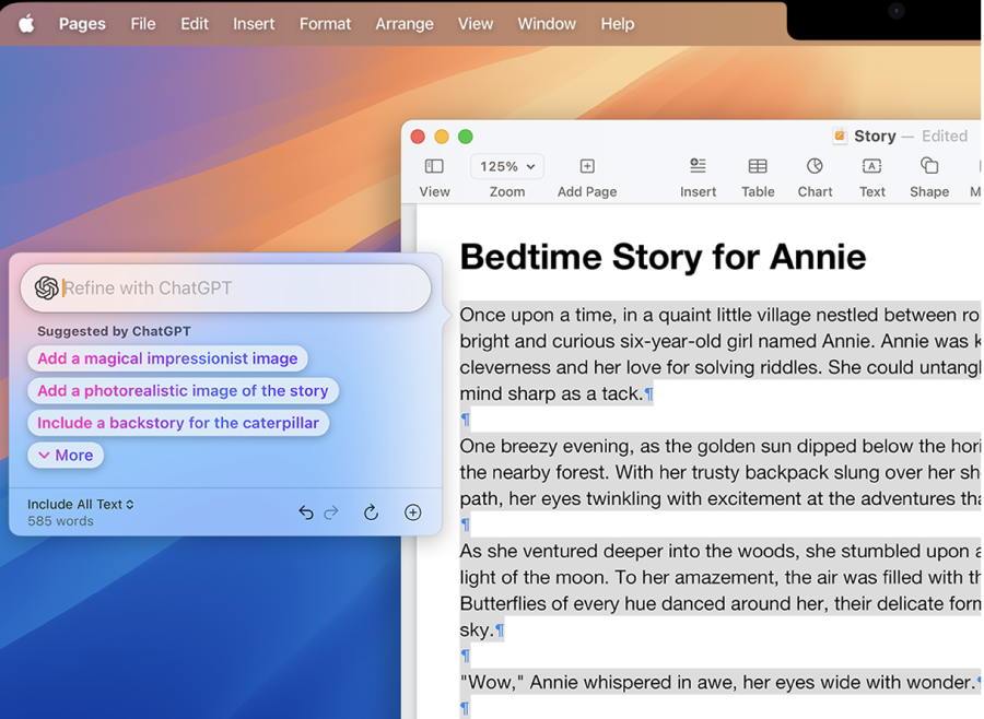 In addition to editing your text, along with AI, the macOS-supported software can provide suggestions to your work that can be tailored to your writing needs, style and intentions.
