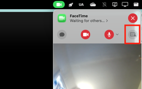 Screen sharing lets you show other people what’s on your screen when you’re in FaceTime calls with them. While on a call, click the FaceTime icon in your menu bar, then click the Share Screen button.