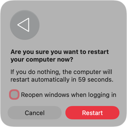 Restarting your Mac may be enough to fix VTDecoderXPCService slowdown issues. Makes sure to disable the 'Reopen windows when logging in' option when you do the restart.