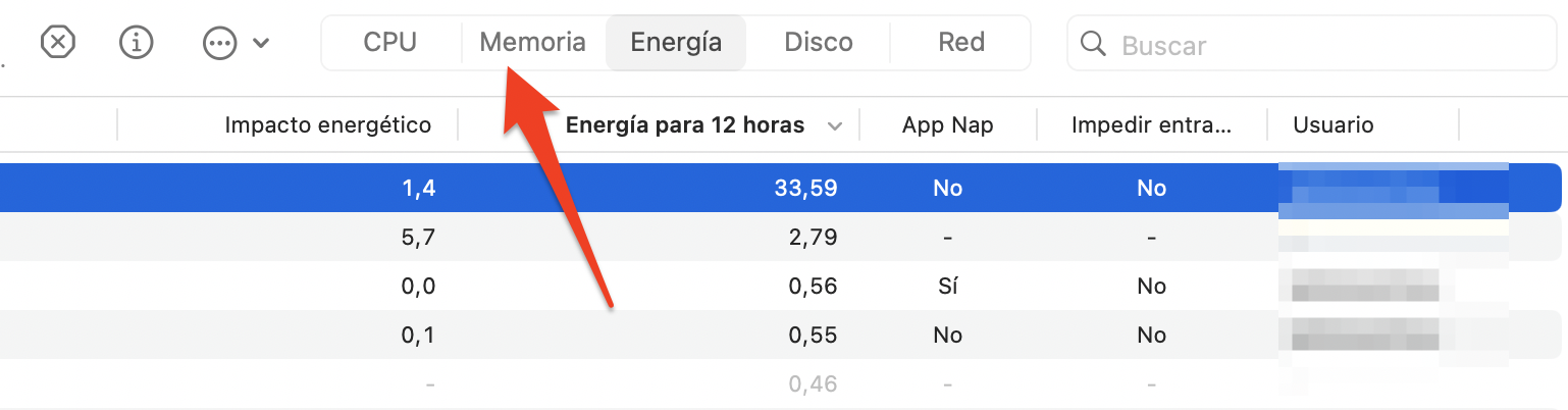 Ve a la pestaña Memoria del Monitor de actividad para liberar RAM.