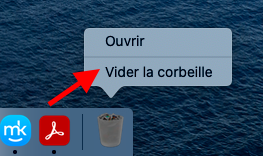 La Corbeille se trouve dans le Bureau sur Mac. Effectuez un clic droit sur l'icône de la Corbeille, puis cliquez sur Vider la corbeille pour désinstaller Avast Cleanup. La Corbeille se trouve dans le Bureau sur Mac. Effectuez un clic droit sur l'icône de la Corbeille, puis cliquez sur Vider la corbeille pour désinstaller Avast Cleanup.