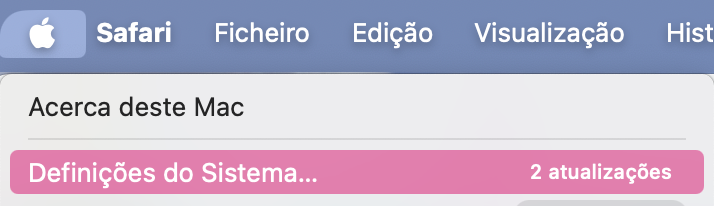 Reduza os Dados do Sistema do seu Mac começando por verificar quanto espaço está a ocupar. O primeiro passo é ir a Logótipo da Apple > Definições do Sistema.