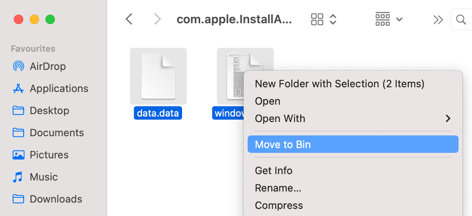 To reset Safari on your Mac to fix the application Safari is not open anymore error, select and delete all contents.