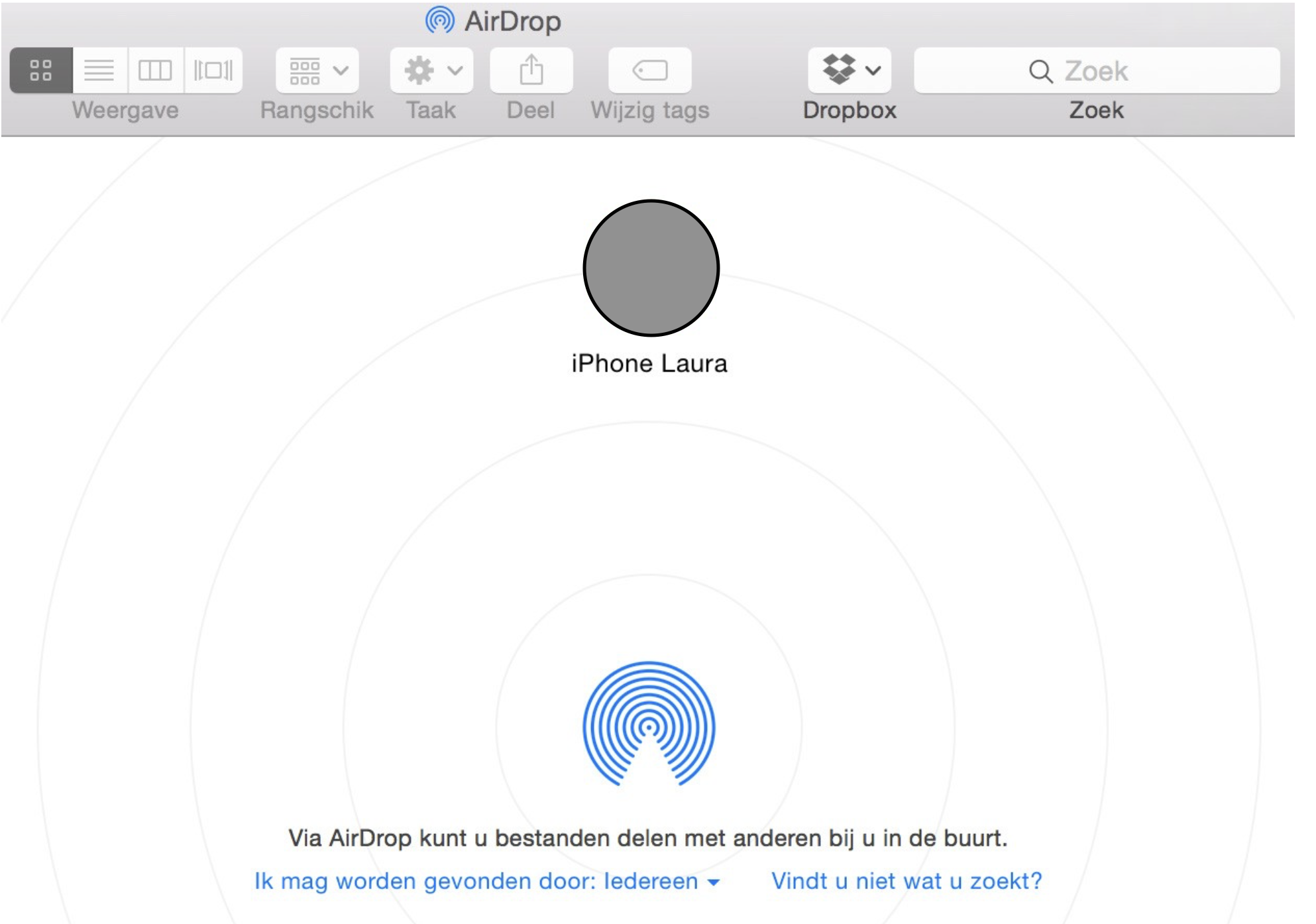 Selecteer het apparaat waarmee je de foto’s wilt delen en tik op Gereed.