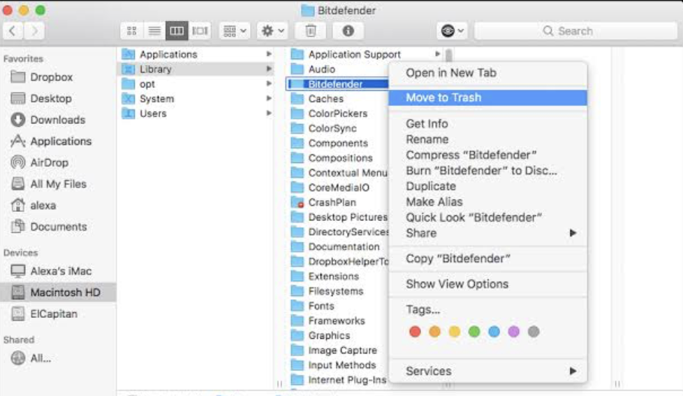 To manually remove Bitdefender from your device, you’ll first need to open Finder so you can access your Applications folder. Look for Bitdefender, right-click on the icon, and select Move to Bin. To manually remove Bitdefender from your device, you’ll first need to open Finder so you can access your Applications folder. Look for Bitdefender, right-click on the icon, and select Move to Bin.