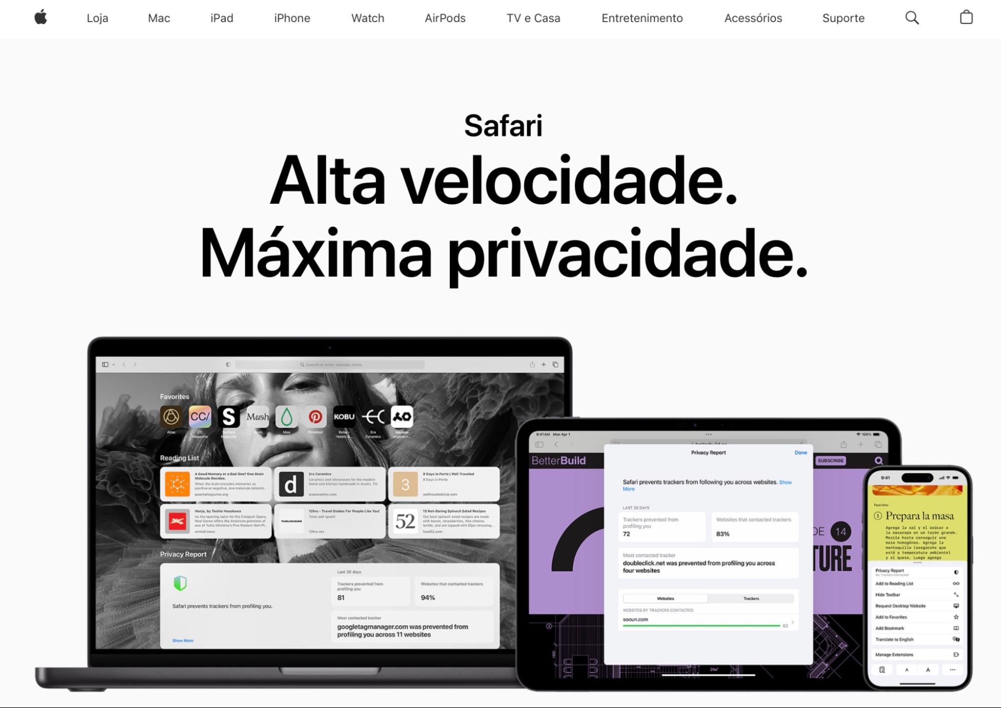 Interface do Safari exibida, como o novo navegador para quem está começando a se familiarizar com os laptops Mac. Você se acostumará com ele mais rápido do que imagina.