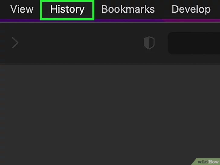 Start viewing the search history in the Safari browser on your Mac by launching the browser, then clicking History in the menu bar at the top of the screen.