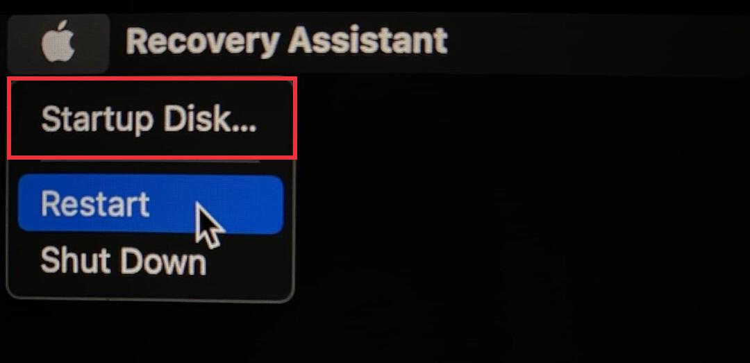 The Startup Disk option in the Apple menu on Mac. If your Mac is stuck in Recovery mode, use this option to ensure that your machine is booting from the correct drive.
