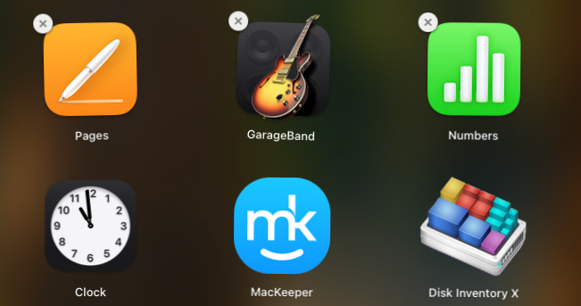 Left-click and hold any of the apps in Launchpad, until all the icon start shaking. Any apps with an 'X' in the corner can be deleted in Launchpad. Click the 'X' to remove an app.