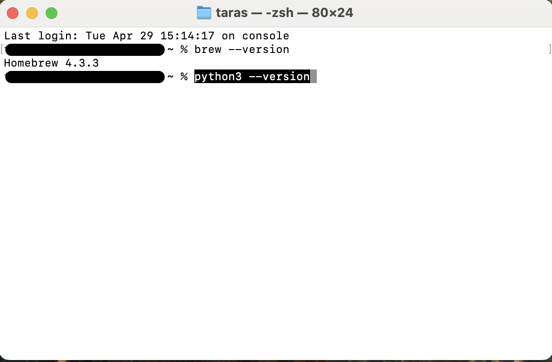 Run python3 --version in Terminal to confirm that the Python update was successful and check the version currently installed on your Mac.