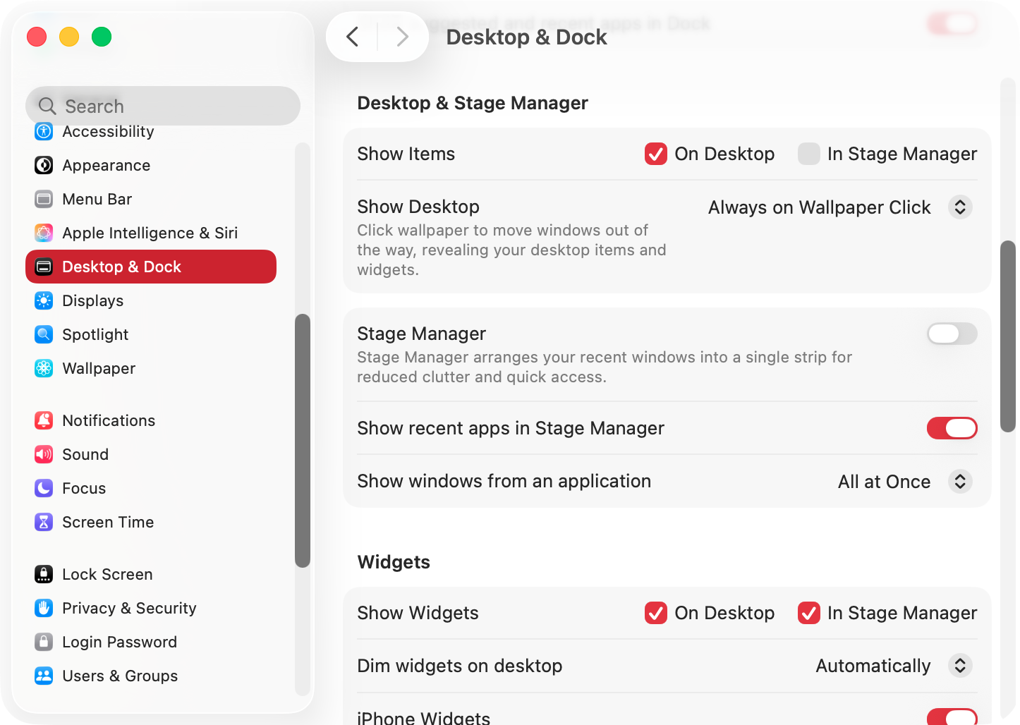 You can also customize Stage Manager’s behaviour in your System Settings. That includes choosing whether desktop icons are visible or not when you’re using Stage Manager on your Mac.
