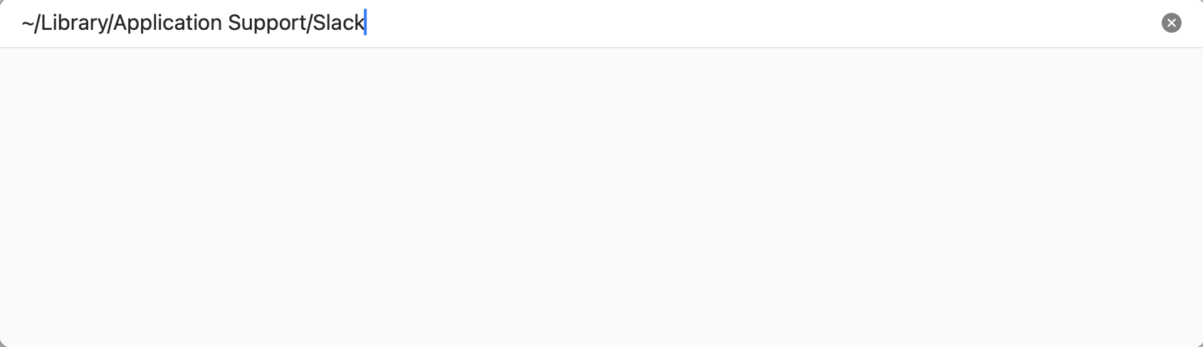 Open Finder, select Go > Go to Folder, and enter the Slack path to manually delete cached folders and free up storage space.