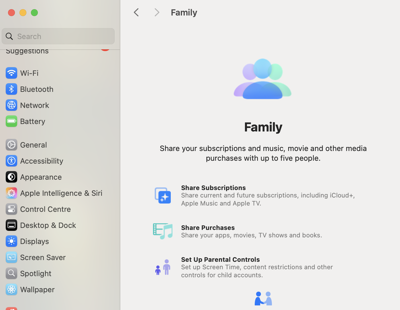 Open Family in System Settings, check each member's status, and ask anyone still marked as invited to accept the invitation on their own device.