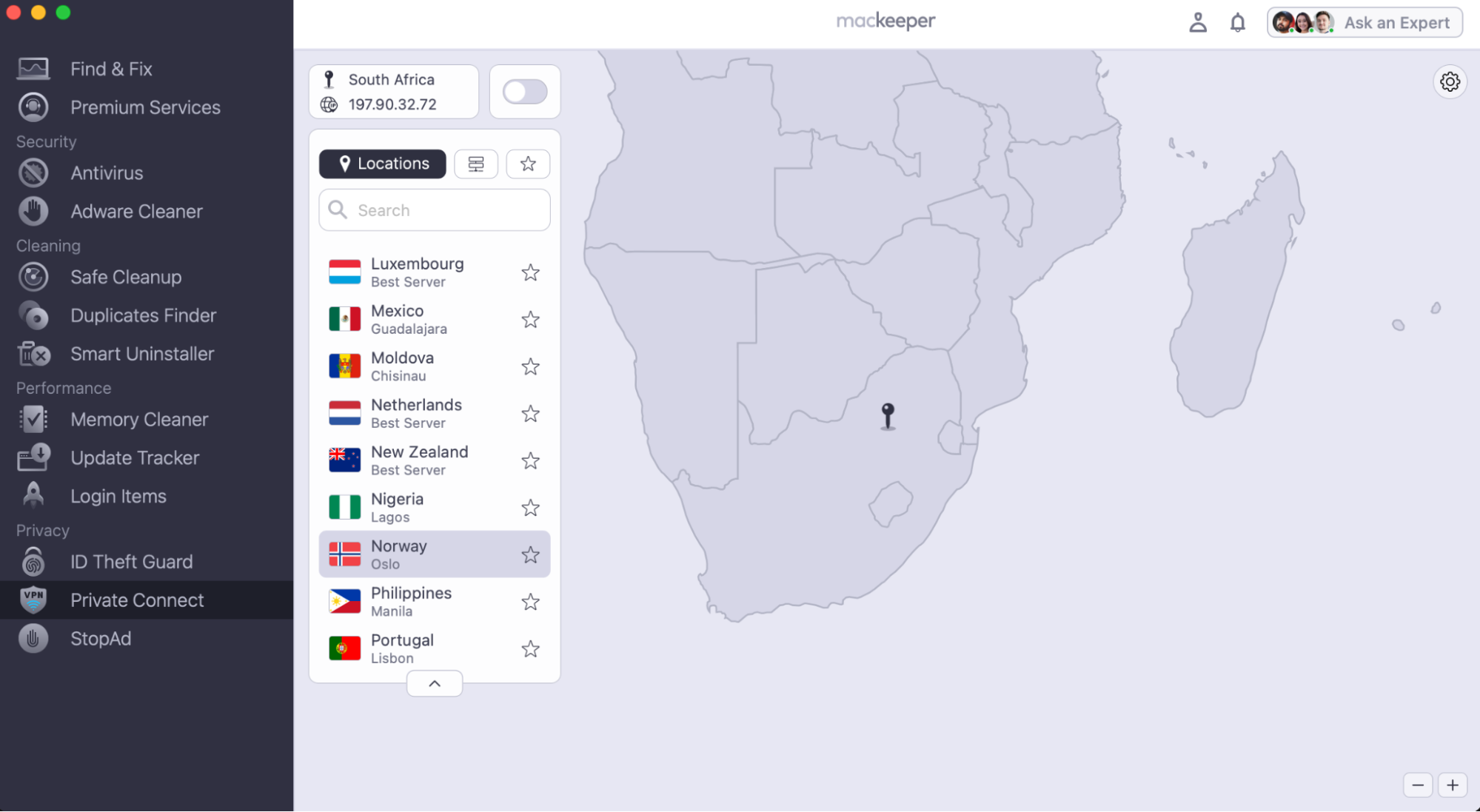 The VPN Private Connect tool is opened on a Mac. While sshd-keygen-wrapper is safe, use the tool to safeguard against online spies.