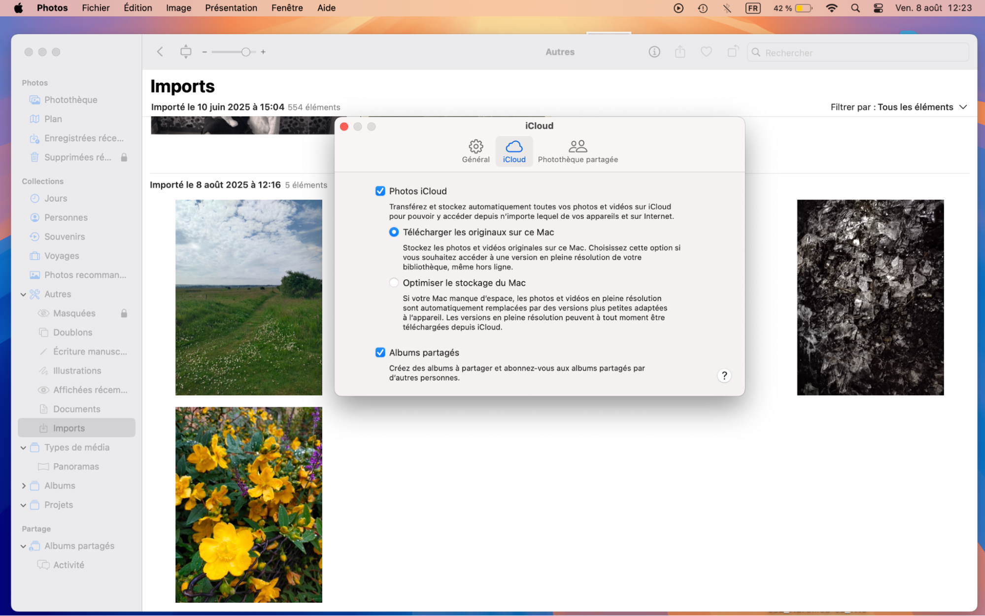 Dans cet autre menu, cliquez sur iCloud, puis sur Télécharger les originaux sur ce Mac. Vous pouvez maintenant stocker toutes vos images dans votre Photothèque préférée.