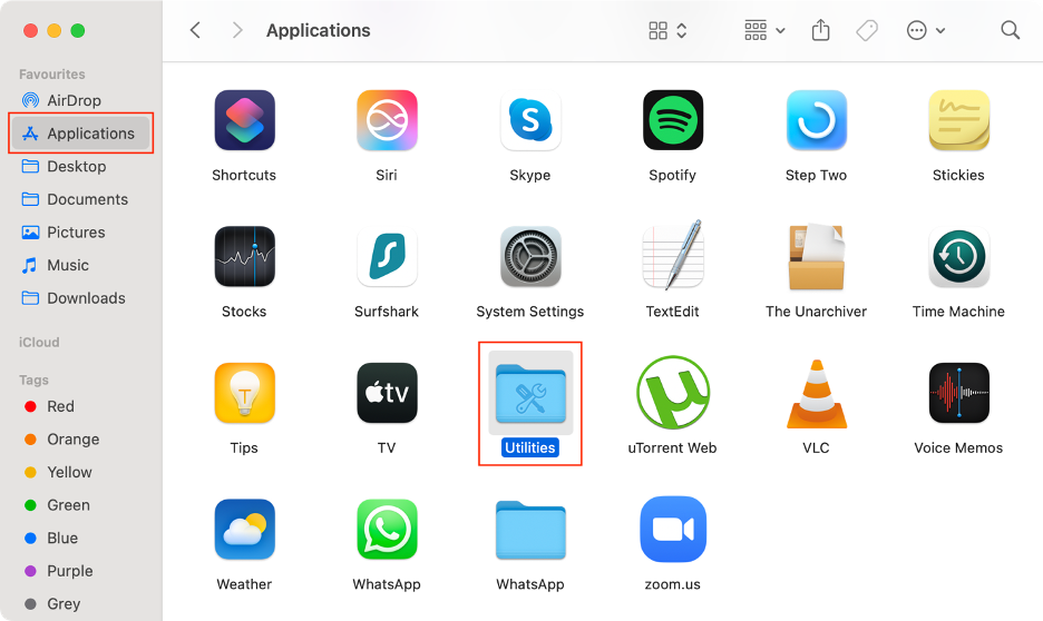 To use two sets of AirPods simultaneously on your Mac, go to Finder, open the Applications folder, double-click on the Utilities folder, and launch Audio MIDI Setup.