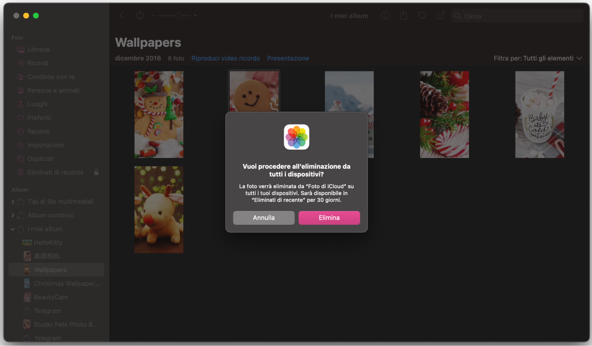 Per eliminare foto su Mac usando le scorciatoie, apri l’app Foto e seleziona l’immagine (o le immagini) che vuoi eliminare. Poi premi il tasto Backspace. Infine, clicca su Elimina per confermare.
