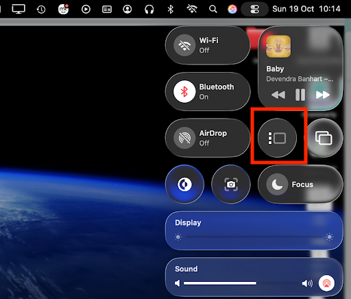 You can start Stage Manager from the macOS Control Centre, in the top right of your screen. Start my clicking the Stage Manager icon.