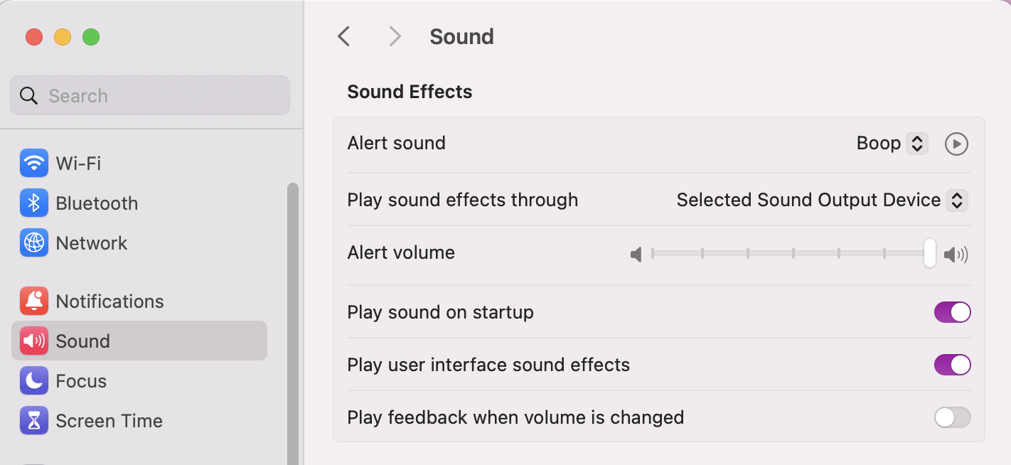 To turn off ringer alerts on your Mac, open System Preferences and go to the Sound Tab. From there look under Sound Effects and use the sliders to control the volume to low or silent to minimise distractions.