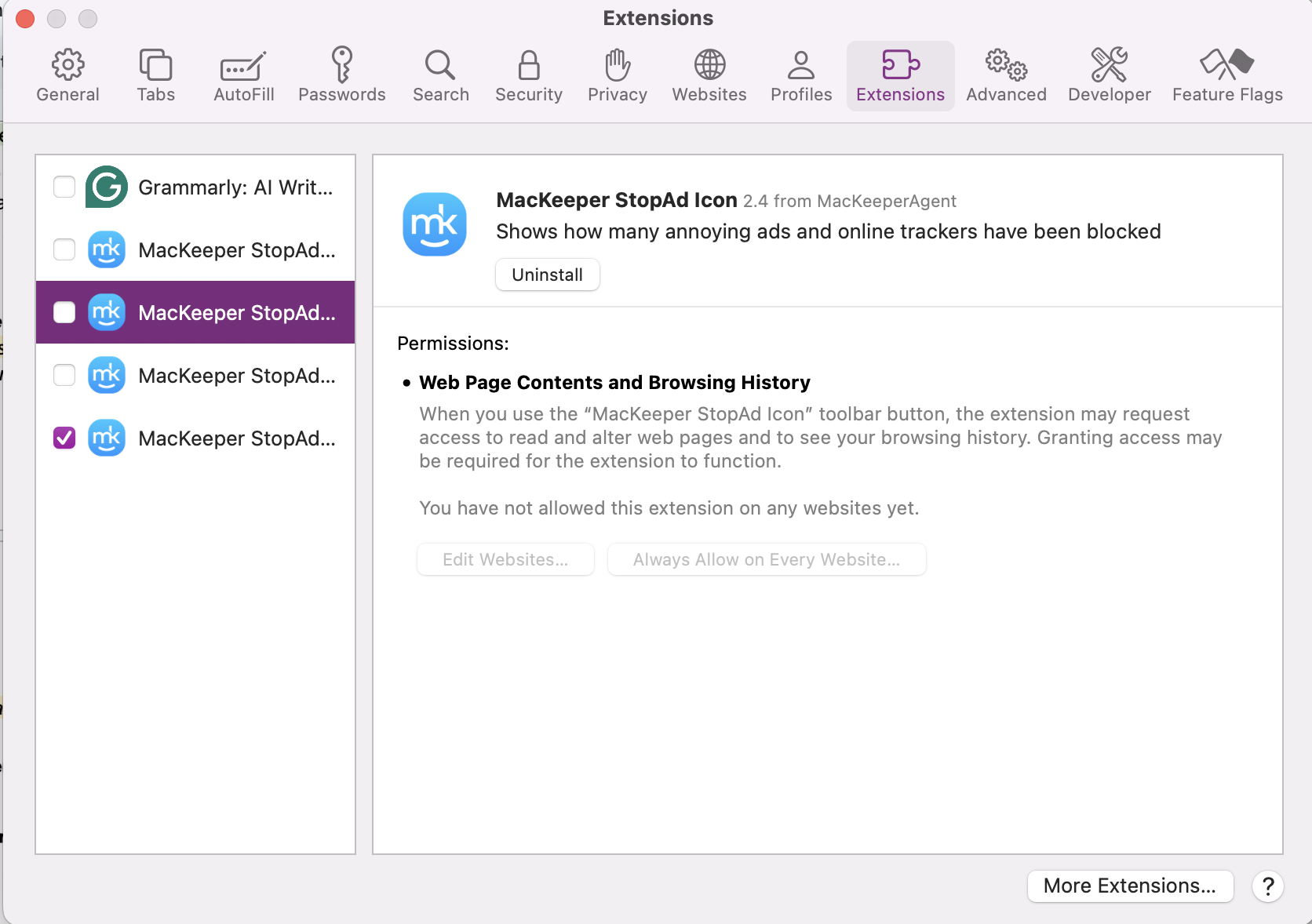 Once you’ve clicked on Enable, you’ll need to follow the on-screen instructions that’ll take you to your browser Extension settings. From there you can tick or add StopAd to automatically prevent annoying pop ups and ads from disrupting your flow.