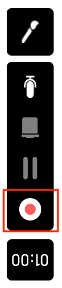 To end a screen recording on your Mac, click the Stop icon on your left while using Vmaker.