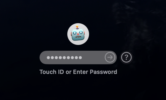 macOS Sonoma login prompt on an iMac asking the user to type the account password and press Return to complete switching users on Mac.