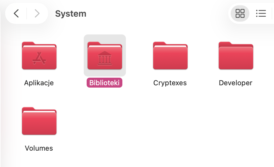 W folderze System zobaczysz kolejny folder o nazwie Biblioteka. Tutaj możesz usunąć dane i uporządkować część pamięci systemowej urządzenia.