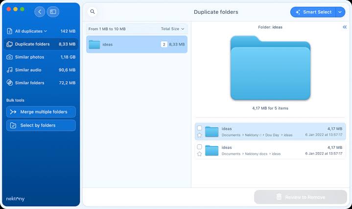 Nektony Duplicate File Finder excels at scanning, detecting, and removing duplicate photos and audio files, all while boosting an easy-to-use interface.