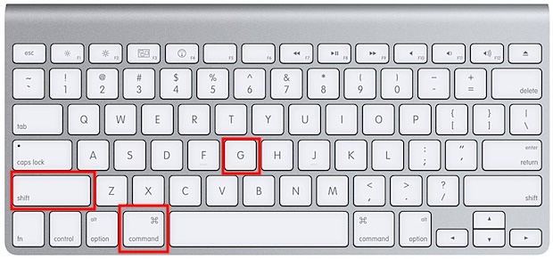 Press Shift, Command, and G on your MacBook keyboard in Finder to open the Go to Folder search box on macOS.