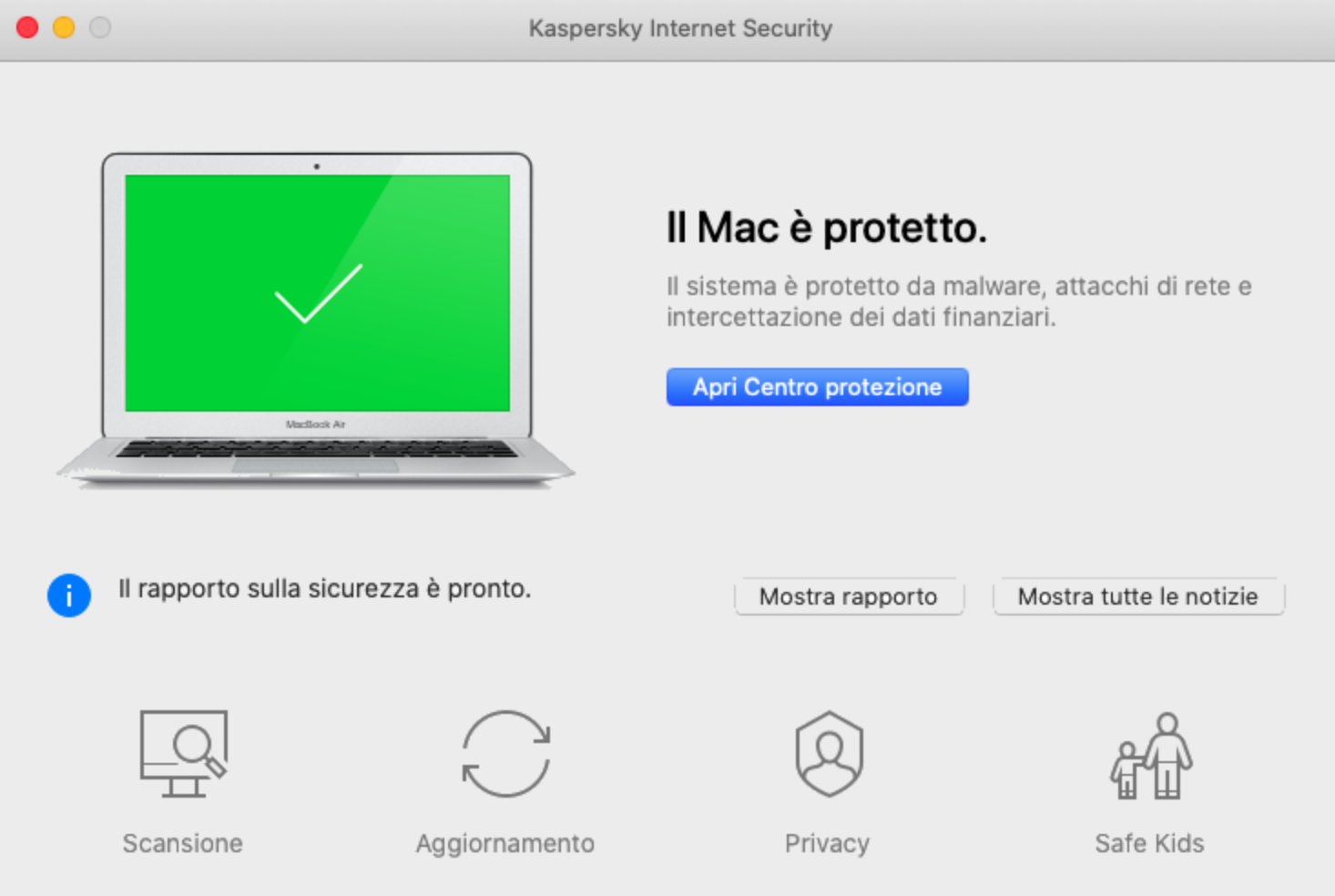 Kaspersky Antivirus può offrire protezione per venticinque dispositivi con una singola licenza.
