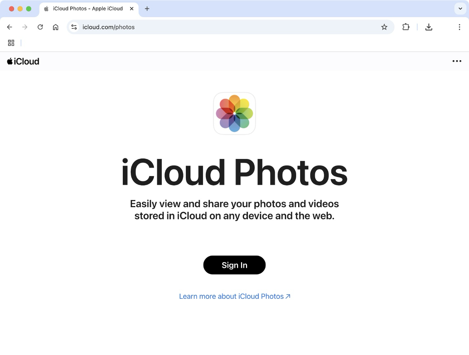To recover deleted photos from iCloud, sign in to your iCloud account.