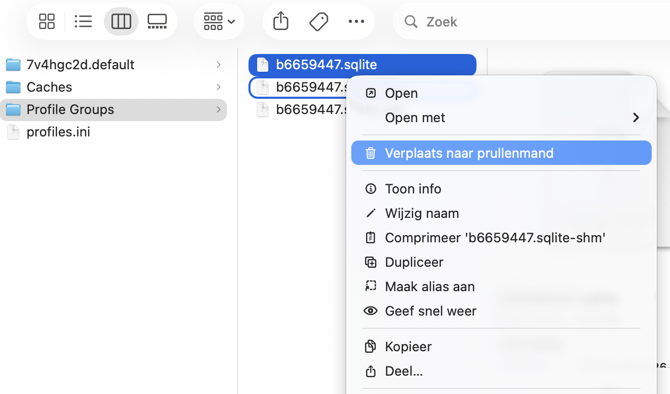 Om de cache van een app te wissen, zoek je de bijbehorende map in Caches en verplaats je deze naar de Prullenmand. Leeg daarna de prullenmand om de gegevens definitief van je Mac te verwijderen.