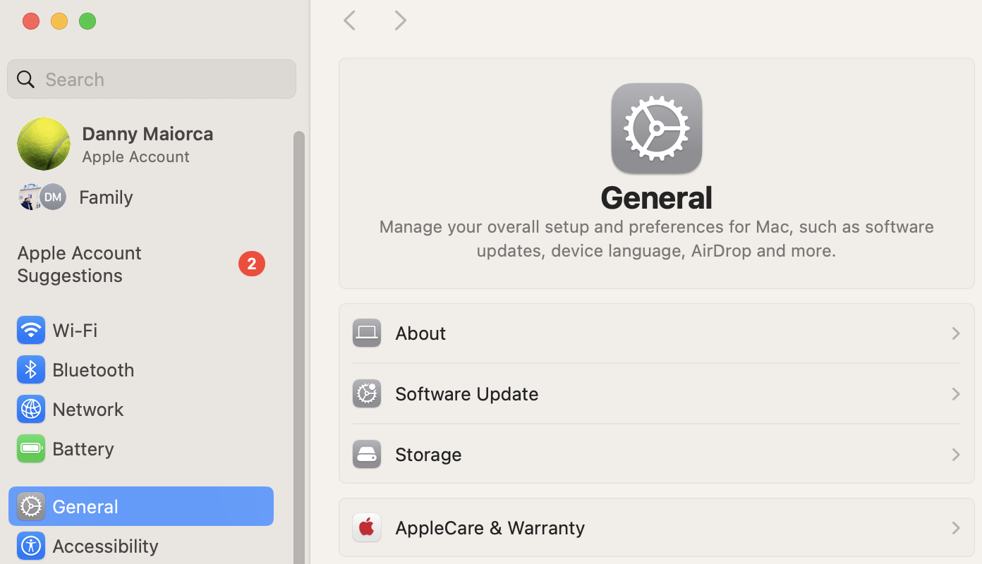 Once you've selected System Settings, you can then go to General > Software Update. After doing that, you can find whether you have a new macOS update or not.