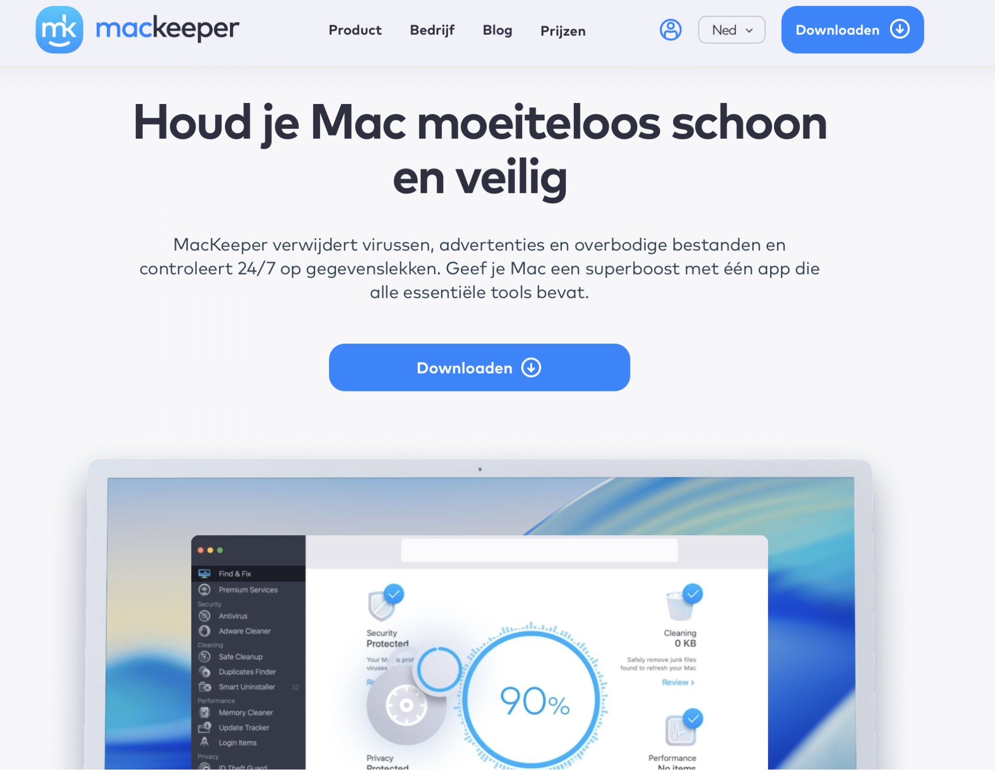 Om de functie Updatezoeker van MacKeeper te gebruiken als alternatieve manier om te controleren of Mail en andere apps up-to-date zijn, moet je eerst de app downloaden via de officiële MacKeeper-website, als je dat nog niet hebt gedaan.