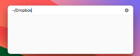 The second step in adding the Dropbox folder to Finder is to enter the Dropbox folder path in the text box window.