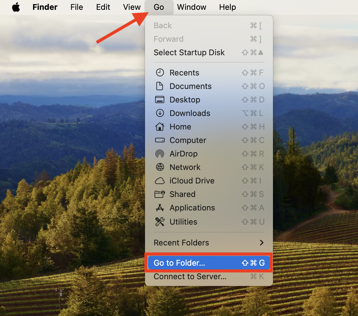 The Go menu in Finder on Mac. To clear your Apple Mail cache when Apple Mail search is not working, you first need to navigate to the /Library/Mail folder.