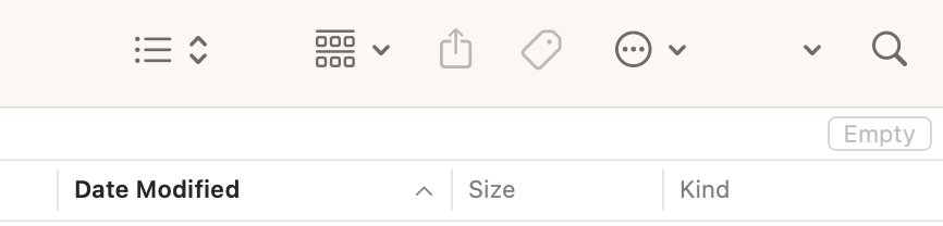 After clearing your iMessage cache folders, you'll need to go to your Trash folder and empty it. You should see the Empty button in the top right-hand corner.