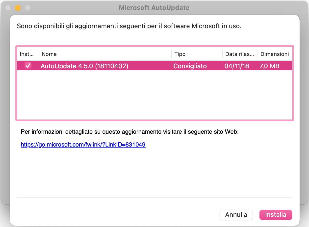 Clicca la piccola freccia in alto a destra per espandere la finestra e vedere quali aggiornamenti sono disponibili per le tue applicazioni Microsoft.