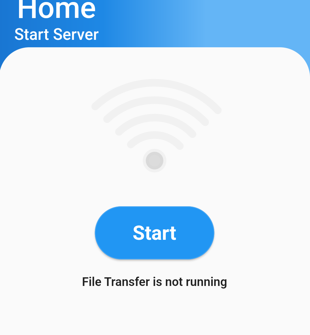 Instead of transferring your photos over a USB cable, you can do it over Wi-Fi instead. For our example, we used the Android app WiFi File Transfer. Run the app and tap the 'Start' button.