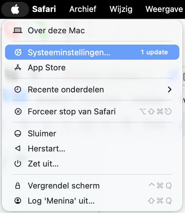 Open Systeeminstellingen via het Apple-menu.