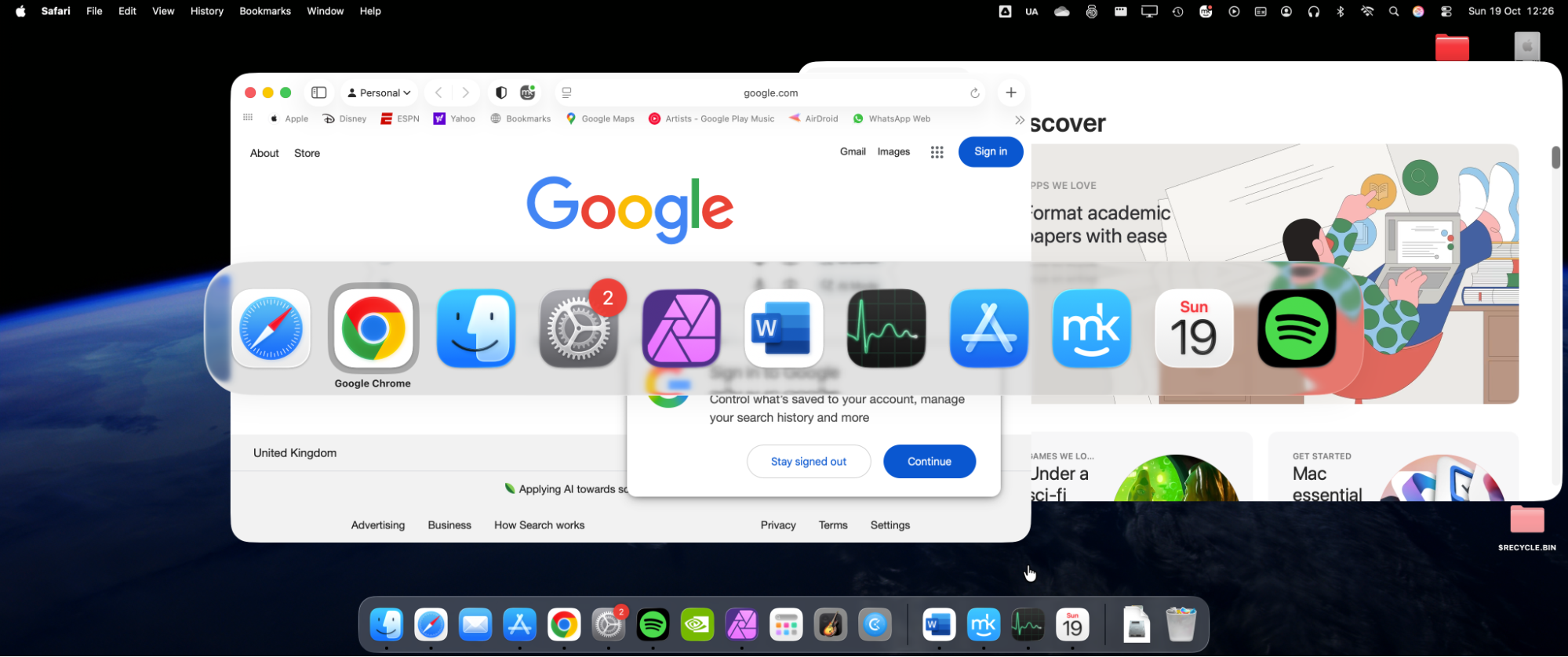Another way to switch between Stage Manager groups is to use the macOS Application Switcher. Simply hold down Cmd and press Tab to cycle through your currently running apps.