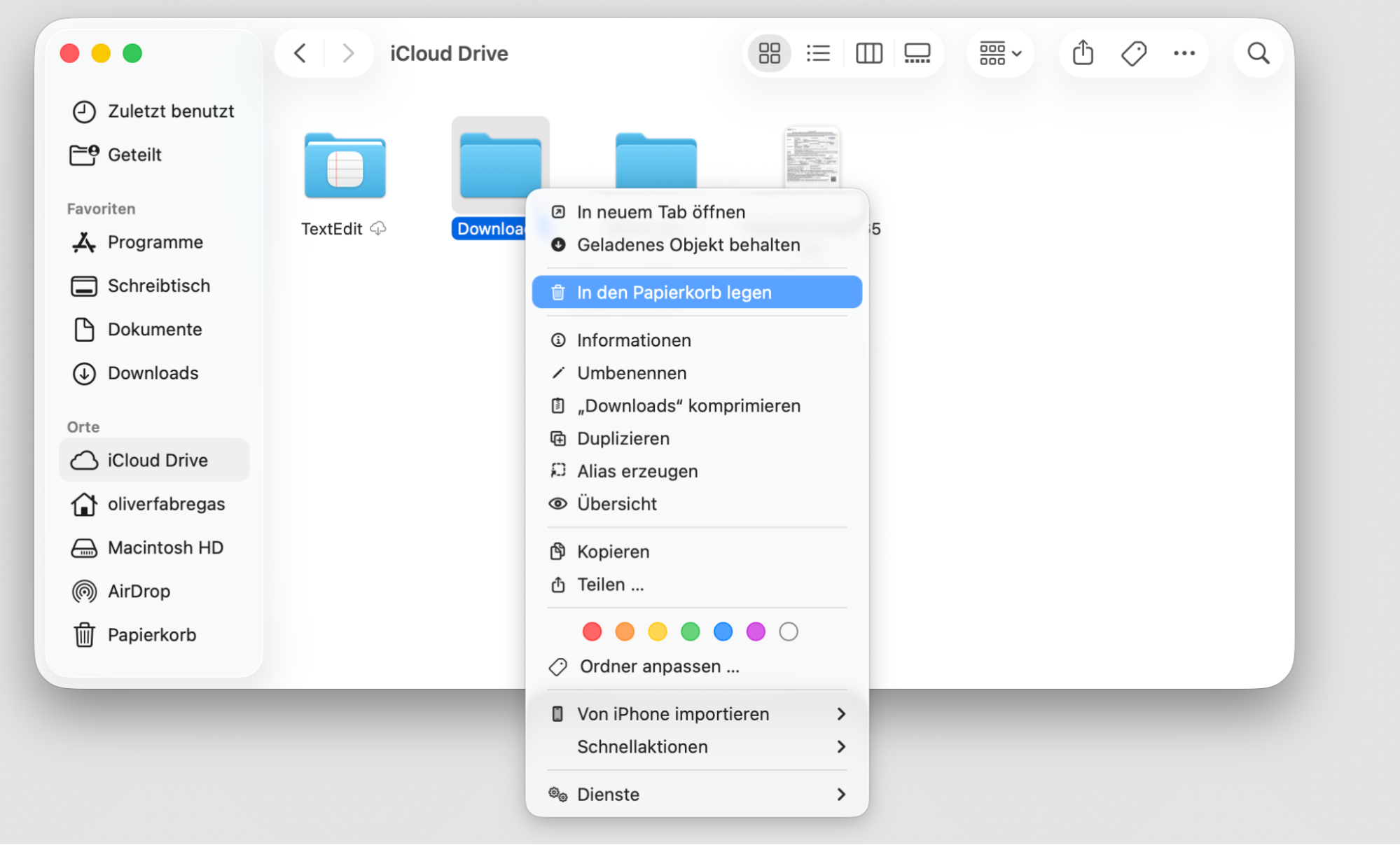 Um lokalen Speicher auf Ihrem iCloud Drive freizugeben, wählen Sie “In den Papierkorb legen” aus, um Dateien zu löschen. iCloud Drive belegt zu viel lokalen Speicher auf Ihrem Mac.