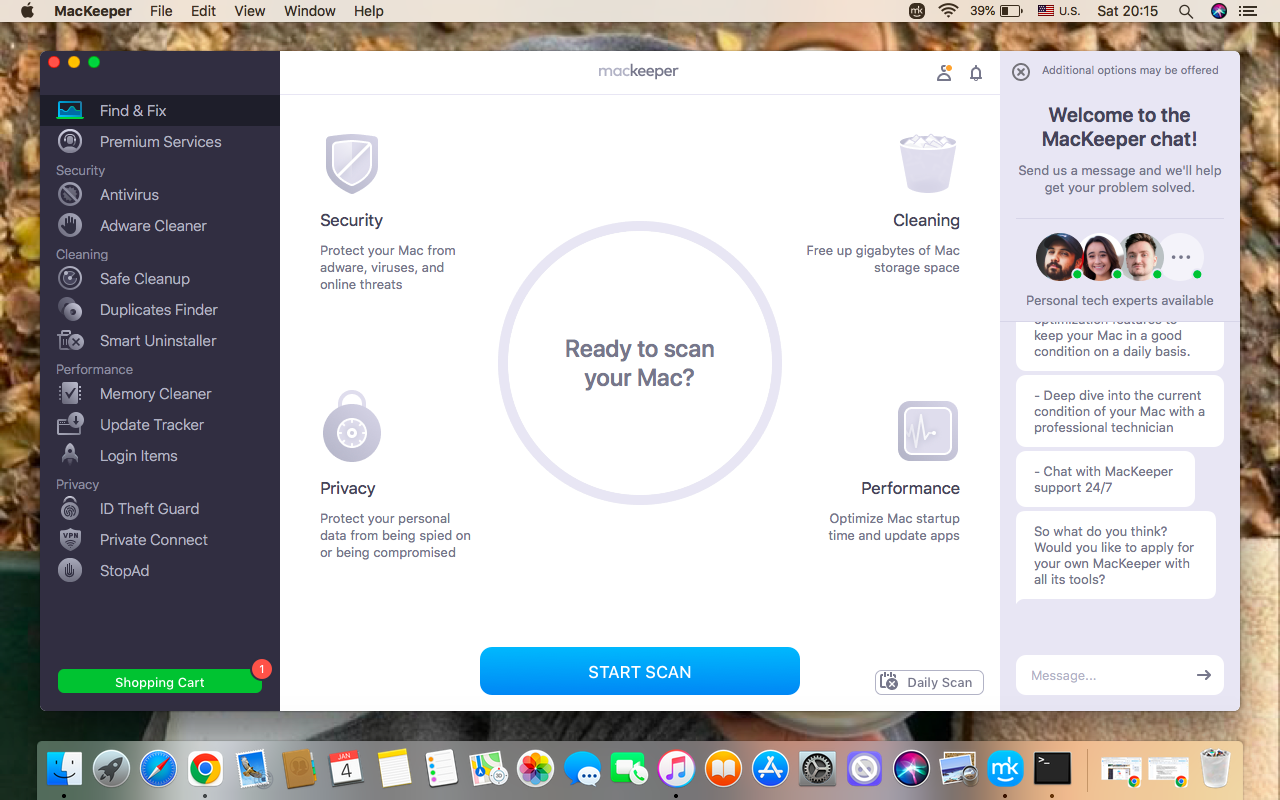 Start managing your background processes with MacKeeper's MacKeeper’s Login Items by downloading the MacKeeper app from the official site and launching the app.
