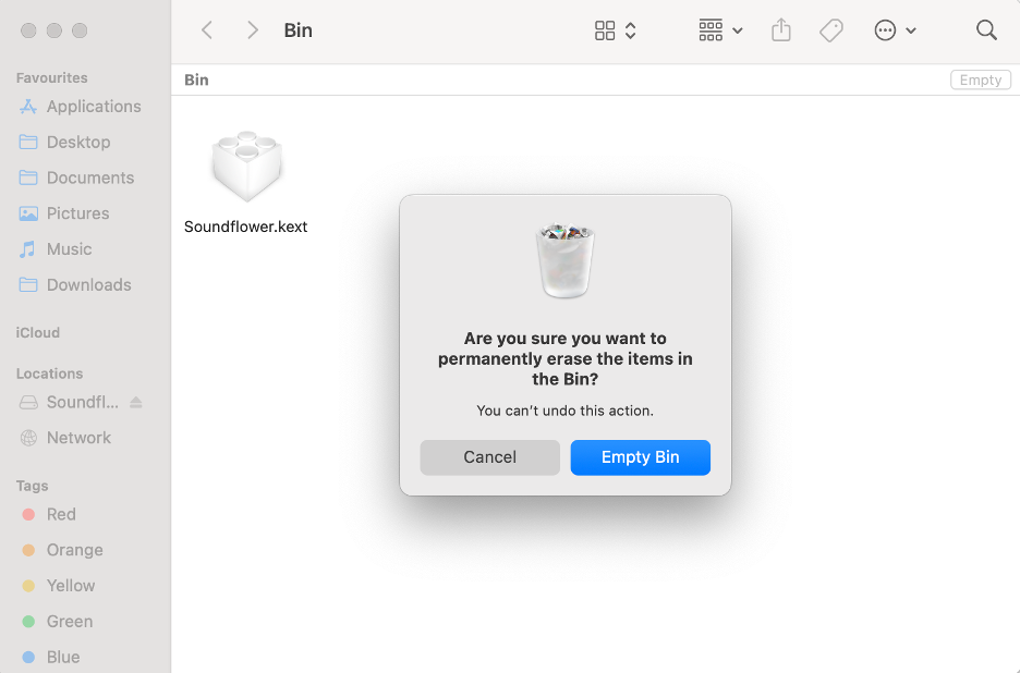 To manually uninstall the Soundflower plugin from your Mac, go to the Trash and click Empty.