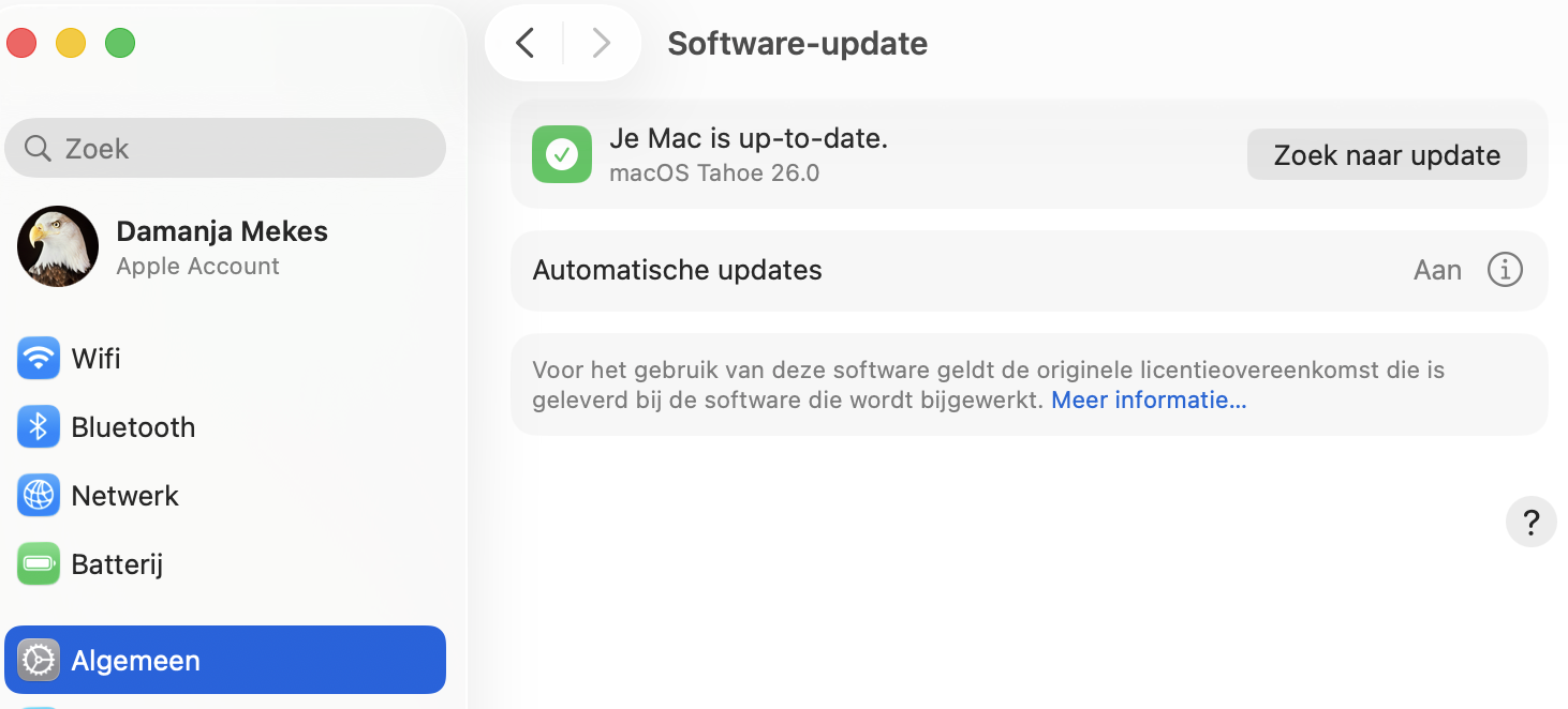 Ga in Systeeminstellingen naar Algemeen > Software-update.