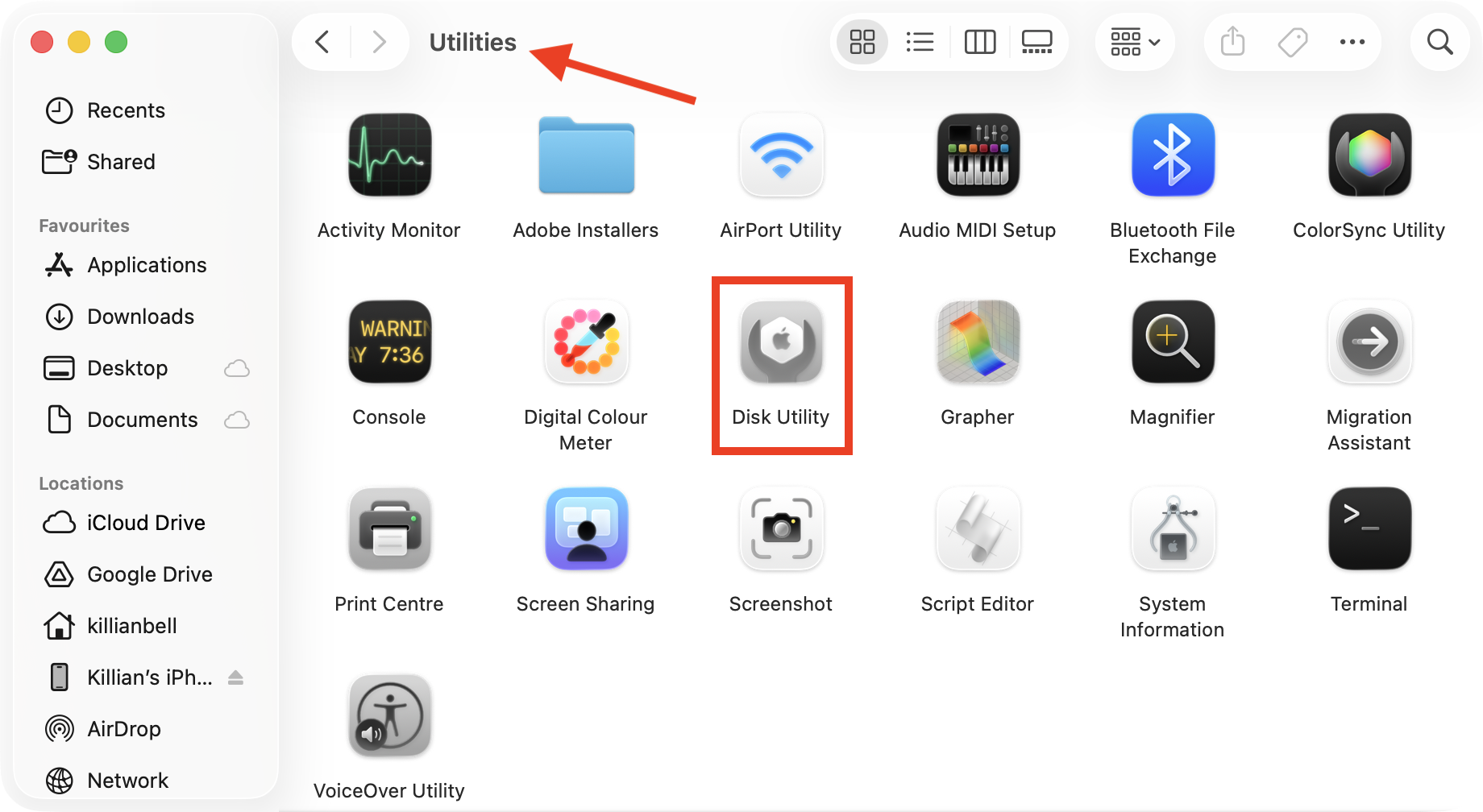 Disk Utility inside the Utilities folder on Mac. If you're wondering how to fix corrupted files on Mac, run First Aid on the drive with Disk Utility to fix errors.